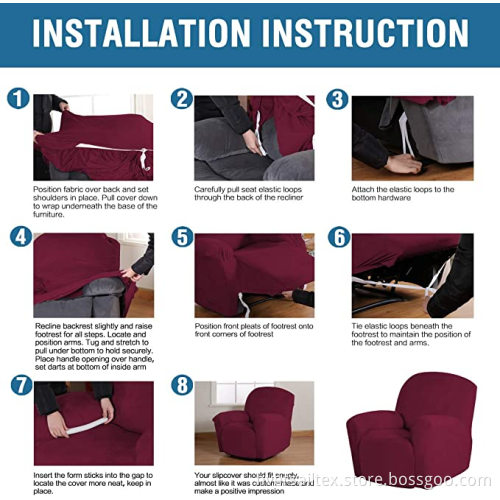 Gefärbte Stretch-Liegebezug-Bezüge Recliner-Bürostuhlbezug